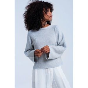 Gray ribbed sweater